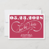 Elegant Handgeschreven Monogram QR Code Magenta Fo Save The Date (Voorkant)