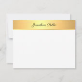 Elegant handgeschreven monogram script Gold Modern Notitiekaartje (Achterkant)