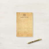 Elegant Handgeschreven Monogram  Sjabloon Post-it® Notes (Op bureau)