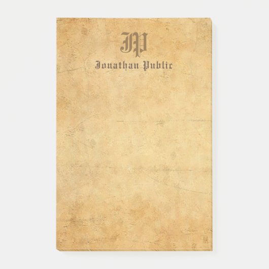 Elegant Handgeschreven Monogram  Sjabloon Post-it® Notes (Voorkant)