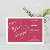 Elegant Handgeschreven Monogram Viva Magenta Foto Kaart (Staand voorkant)