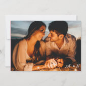 Elegant Handgeschreven Monogram Viva Magenta Foto Kaart (Achterkant)