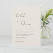 Elegant Handgeschreven Mountains Wedding Kaart (Staand voorkant)