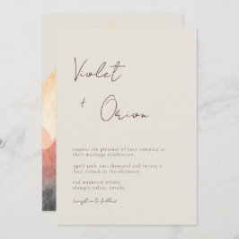 Elegant Handgeschreven Mountains Wedding Kaart