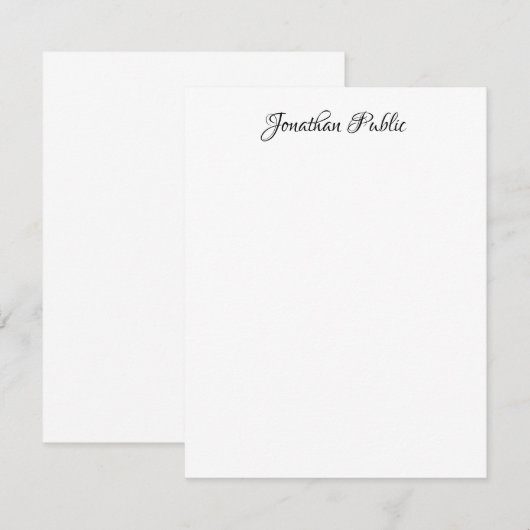 Elegant Handgeschreven Naam Persoonlijk Verticaal Notitiekaartje (Voorkant / Achterkant)