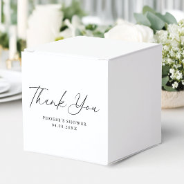 Elegant Handgeschreven Schrift Bruidsbruiloft Vier Bedankdoosjes