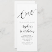 Elegant Handgeschreven Script 1e Verjaardag Kaart (Voorkant / Achterkant)