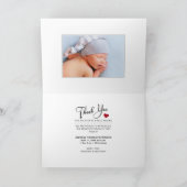 Elegant handgeschreven script | 2 Foto bedankt Kaart (Binnen)