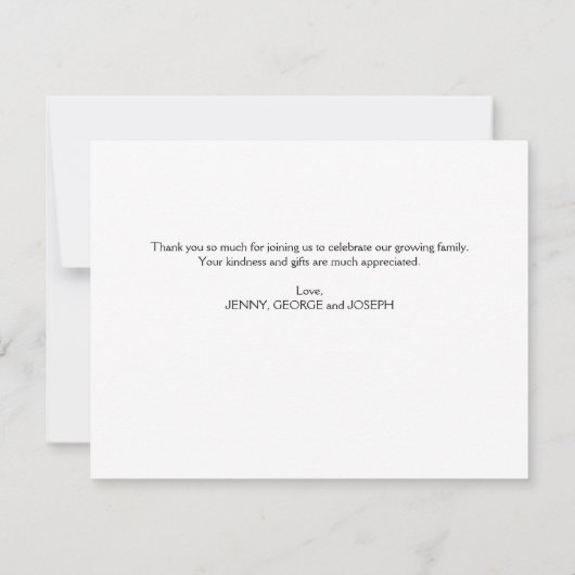 Elegant handgeschreven script 3 foto Baby dank u (Achterkant)