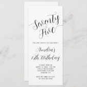 Elegant Handgeschreven Script 75th Verjaardag Kaart (Voorkant / Achterkant)