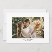 Elegant handgeschreven script aangepast huwelijk bedankkaart (Voorkant)