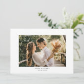 Elegant handgeschreven script aangepast huwelijk bedankkaart (Staand voorkant)