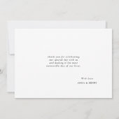 Elegant handgeschreven script aangepast huwelijk bedankkaart (Achterkant)