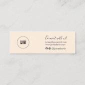 Elegant handgeschreven script bedankt bloos kaart mini visitekaartje (Achterkant)