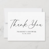 Elegant handgeschreven script bruidsdouche plat se bedankkaart (Voorkant)