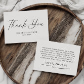 Elegant Handgeschreven Script Bruidsdouche Plat Vo Bedankkaart