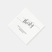 Elegant handgeschreven script dertig verjaardag servet (Hoek)