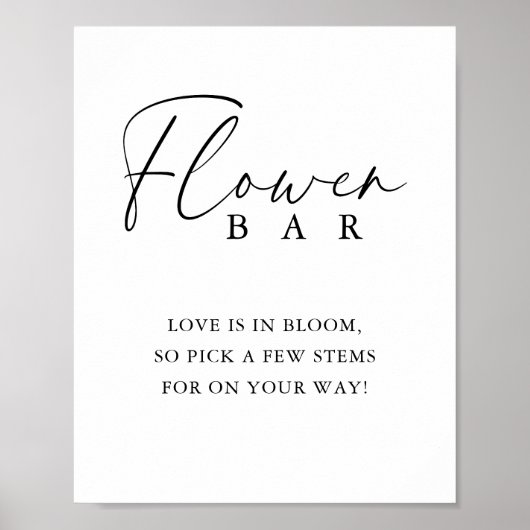 Elegant Handgeschreven Script Douche Bloemenbalk Poster (Voorkant)