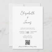 Elegant handgeschreven script foto QR Code Weddens Kaart (Voorkant)