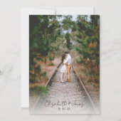 Elegant handgeschreven script foto QR Code Weddens Kaart (Achterkant)