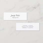 Elegant handgeschreven script gestroomlijnde moder mini visitekaartje (Voorkant / Achterkant)