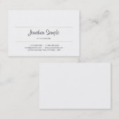 Elegant handgeschreven script Gold Luxury Plain Visitekaartje (Voorkant / Achterkant)