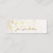Elegant handgeschreven script Gold Marble Modern Mini Visitekaartje (Voorkant)