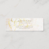 Elegant handgeschreven script Gold Marble Modern Mini Visitekaartje (Achterkant)