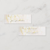 Elegant handgeschreven script Gold Marble Modern Mini Visitekaartje (Voorkant / Achterkant)