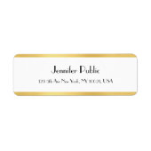 Elegant handgeschreven Script Gold White-Sjabloon Etiket (Voorkant)