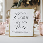 Elegant handgeschreven script Hoeveel kussen spel Poster