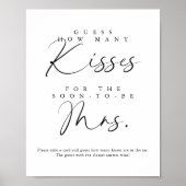 Elegant handgeschreven script Hoeveel kussen spel Poster (Voorkant)