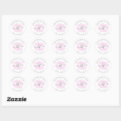Elegant handgeschreven script kalligrafie roze lip ronde sticker (Vel)