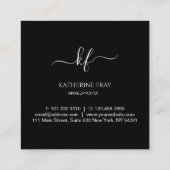 Elegant handgeschreven script kalligrafie roze lip vierkante visitekaartje (Achterkant)