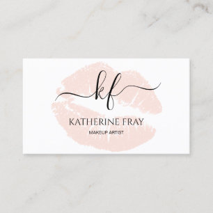 Elegant handgeschreven script kalligrafie roze lip visitekaartje