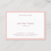 Elegant handgeschreven script modern Blush Pink Wh Visitekaartje (Achterkant)