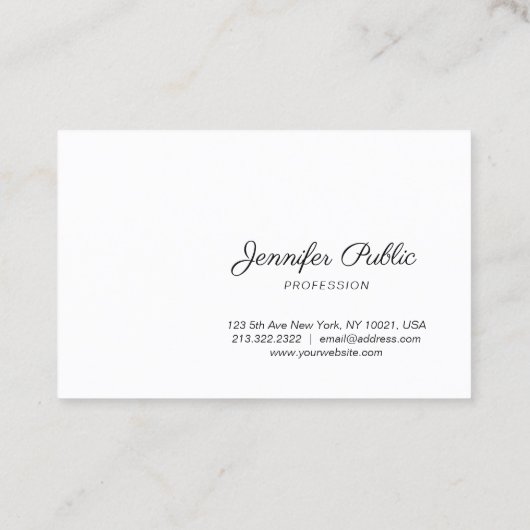 Elegant handgeschreven script Modern gestroomlijnd Visitekaartje (Achterkant)