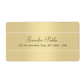 Elegant handgeschreven script modern Gold White Etiket (Voorkant)