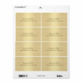 Elegant handgeschreven script modern Gold White Etiket (Full Sheet)