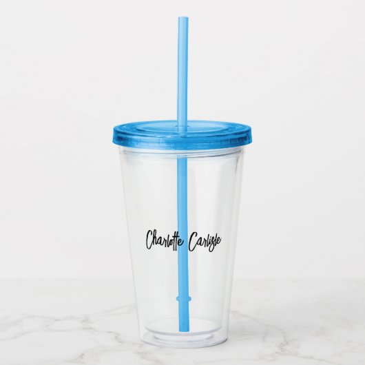 Elegant handgeschreven script modern maatwerk acryl drinkbeker (Voorkant)