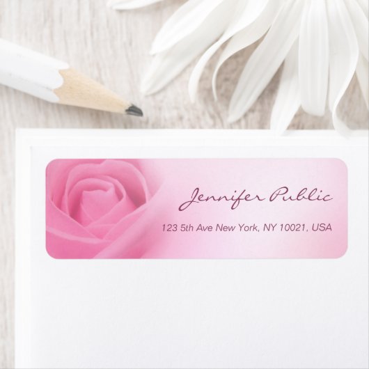 Elegant handgeschreven script Modern Roze Rose Etiket (Insitu)