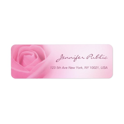 Elegant handgeschreven script Modern Roze Rose Etiket (Voorkant)