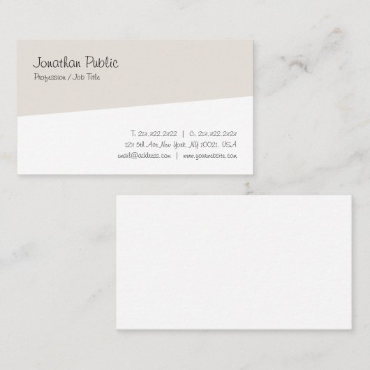 Elegant handgeschreven script moderner minimalisti visitekaartje (Voorkant / Achterkant)