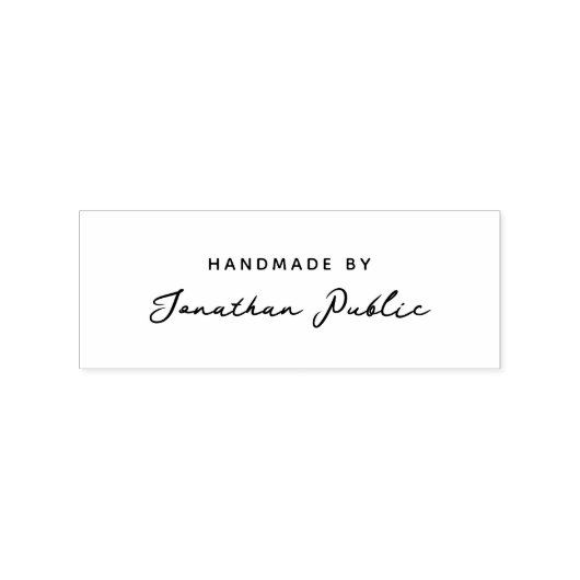 Elegant Handgeschreven Script Naam Sjabloon Handge Rubberstempel (Afrduk)