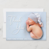 Elegant handgeschreven script | Nieuwe baby bedank (Voorkant)