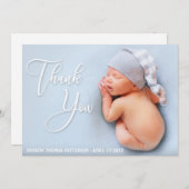 Elegant handgeschreven script | Nieuwe baby bedank (Voorkant / Achterkant)