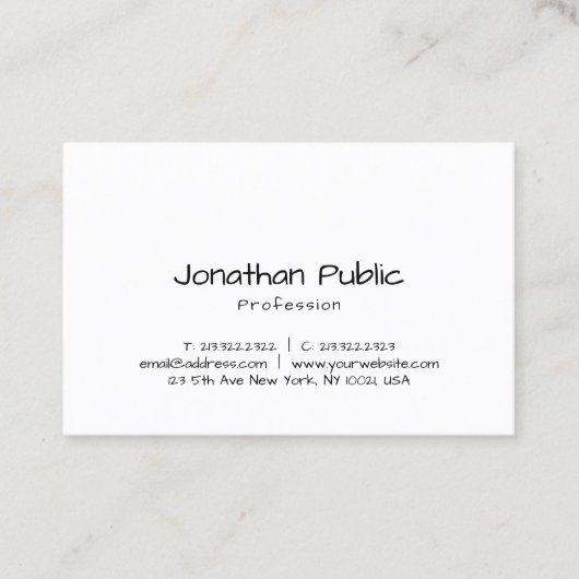 Elegant Handgeschreven Script Professionele Sjablo Visitekaartje (Voorkant)