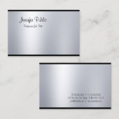 Elegant handgeschreven script Silver Kijk Schone G Visitekaartje (Voorkant / Achterkant)