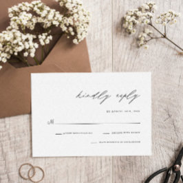 Elegant handgeschreven script Simple Modern Weddin RSVP Kaartje
