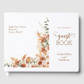 Elegant handgeschreven script Terracotta Wedding Gastenboek (Voorkant)